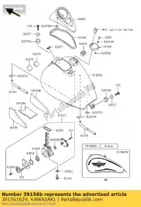 Kawasaki 391561629 pad,fuel tank,rh - Bottom side