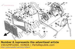 Aqui você pode pedir o grade, radiador em Honda , com o número da peça 19032MFGD00: