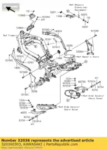 kawasaki 320360303 support-bras oscillant, lh er650ecf - La partie au fond