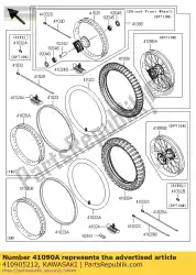 Qui puoi ordinare ruota, fr, 1. 60x21, allume ni kx450 da Kawasaki , con numero parte 410905212: