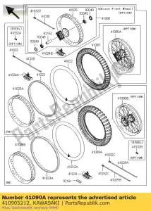 kawasaki 410905212 wheel,fr,1.60x21,alum ni kx450 - Bottom side