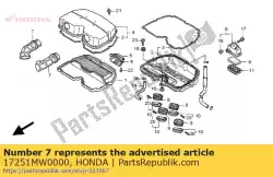 Aqui você pode pedir o duto, entrada do filtro de ar em Honda , com o número da peça 17251MW0000: