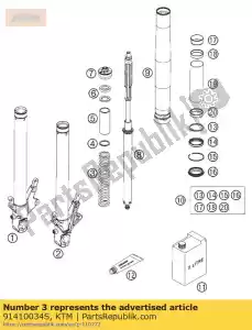 ktm 91410034S resorte c = 8,5 l = 250 d = 5,1 05 - Lado inferior