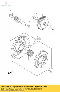 Suzuki 1261507G00 eixo, arranque i - Lado inferior