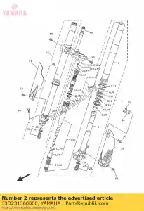 yamaha 33D231360000 tube, outer - Bottom side