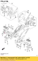 4351144G10, Suzuki, Footrest Suzuki GSR GSX GSF SFV GW 600 1300 650 1250 750 250 A U UA S BKA B-King BKAU2 RU2 Hayabusa R BK BKU2 Bandit SUA SU SA RUF BKUF Gladius UE AUE ZAUE ZA Z RAUF RAZ RA RAZUF Inazuma F RZ, New