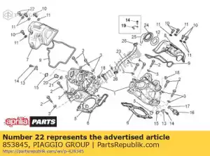 Piaggio Group 853845 speciale schroef - Onderkant