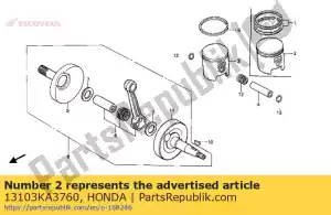 Honda 13103KA3760 pistón o.s. 50 - Lado inferior