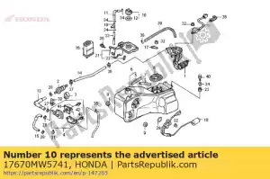 Honda 17670MW5741 tampão de enchimento de combustível comp. - Lado inferior