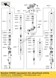 Kawasaki 920491421 aceite de sellado, horquilla exterior - Lado inferior