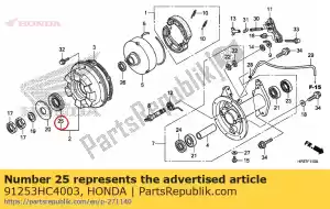 Honda 91253HC4003 vedação contra poeira, 45x76x19 - Lado inferior