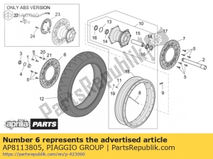 aprilia AP8113805 rh front brake disc - Bottom side