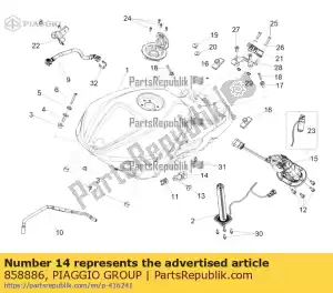 Piaggio Group 858886 lh support - Bottom side