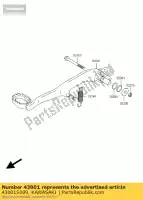 43001S009, Kawasaki, lever-brake ksf400-a2 kawasaki kfx 400 2004 2005 2006, New