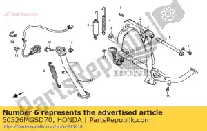 Honda 50526MGSD70 pipe, main stand pivot - Bottom side