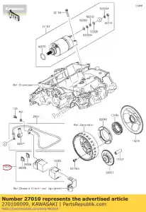 kawasaki 270100099 relais de démarrage - Vue dégagée