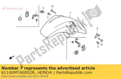 fender comp., fr. * nh131m * (nh131m starlight zilver metallic) van Honda, met onderdeel nummer 61100MT4000ZR, bestel je hier online: