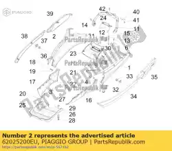 achterzijde opbouwzijde r. H. Van Piaggio Group, met onderdeel nummer 62025200EU, bestel je hier online: