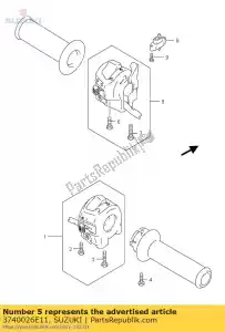 Suzuki 3740026E11 schakelaar, handvat, l - Onderkant