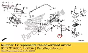 Honda 90097MY6880 bolt, flange socket, 6x20 - Bottom side