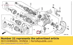 Here you can order the nut, castle, 12mm from Honda, with part number 90310HB9000: