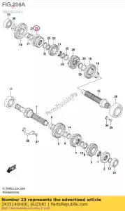 suzuki 2435140H00 engrenage, 5e entraîné - La partie au fond