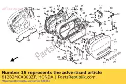 Ici, vous pouvez commander le moulage, r. Rr. Sacoche inférieure * nh469m * (nh469m stream silver metallic) auprès de Honda , avec le numéro de pièce 81282MCA000ZF: