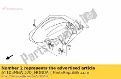 Qui puoi ordinare gomma a, fr. Parafango da Honda , con numero parte 61105MBWD20: