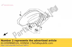 honda 61105MBWD20 gomma a, fr. parafango - Il fondo