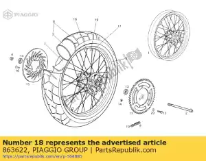 Piaggio Group 863622 spoke - Bottom side