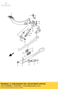 suzuki 4231038B01 stand, prop - La partie au fond