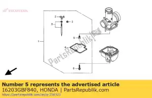 honda 16203GBF840 conjunto de agulha, jato (f1340g24naak) - Lado inferior