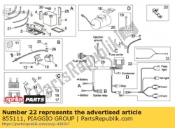 Aprilia 855111, Wi?zka przewodów tylnych ?wiate?., OEM: Aprilia 855111