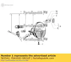 Aqui você pode pedir o lanterna de cabeça em Piaggio Group , com o número da peça 583542: