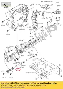 kawasaki 420361231 manchon, 12.1x18x82 kr250-b2 - La partie au fond