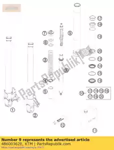 ktm 48600362E rura zewn?trzna l = 500mm d = 54/60 kpl - Dół