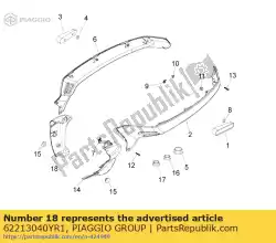 Qui puoi ordinare terminale posteriore spoiler destro da Piaggio Group , con numero parte 62213040YR1: