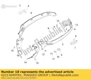 Piaggio Group 62213040YR1 terminale posteriore spoiler destro - Il fondo