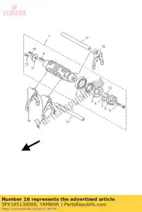 yamaha 5PX185130000 garfo, turno 3 - Lado inferior