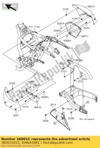 kawasaki 360010203 côté couverture, rh, lwr vn1700e9f - La partie au fond