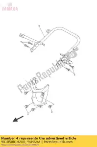 yamaha 901050814200 bolt, flange - Bottom side