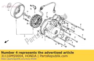 Honda 31110MS9004 volante volante comp. (nd - Lado inferior