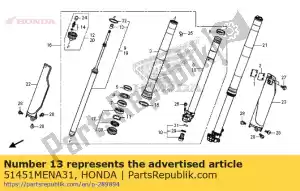 Honda 51451MENA31 bloqueo de la tuerca - Lado inferior