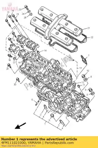 Yamaha 4FM111021000 conjunto de cabeça de cilindro - Lado inferior