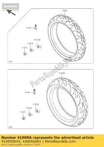 Kawasaki 410090642 neumático, rr, 160 / 60zr17 (69w), - Lado inferior