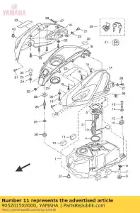 yamaha 9052015X0000 placa amortiguadora - Lado inferior