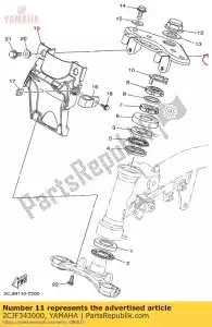 yamaha 2CJF343000 handle crown comp. - Bottom side