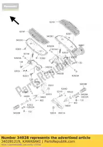 kawasaki 340281219 stap, rr, lh vn1500-a2 - Onderkant