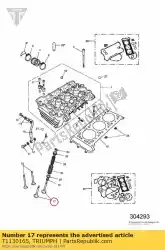 Ici, vous pouvez commander le échappement de soupape auprès de Triumph , avec le numéro de pièce T1130165: