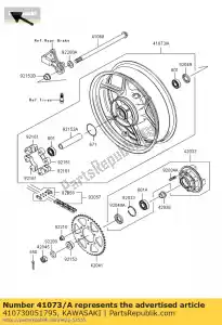 Kawasaki 410730051795 wheel-assy,rr,m.f.p.silv - Bottom side